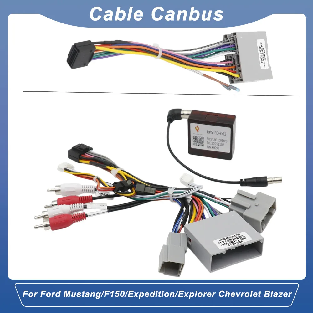 For Ford Mustang F150 Explorer Expedition Chevy Blazer, 16Pin Radio CANBUS Plug Play Harness