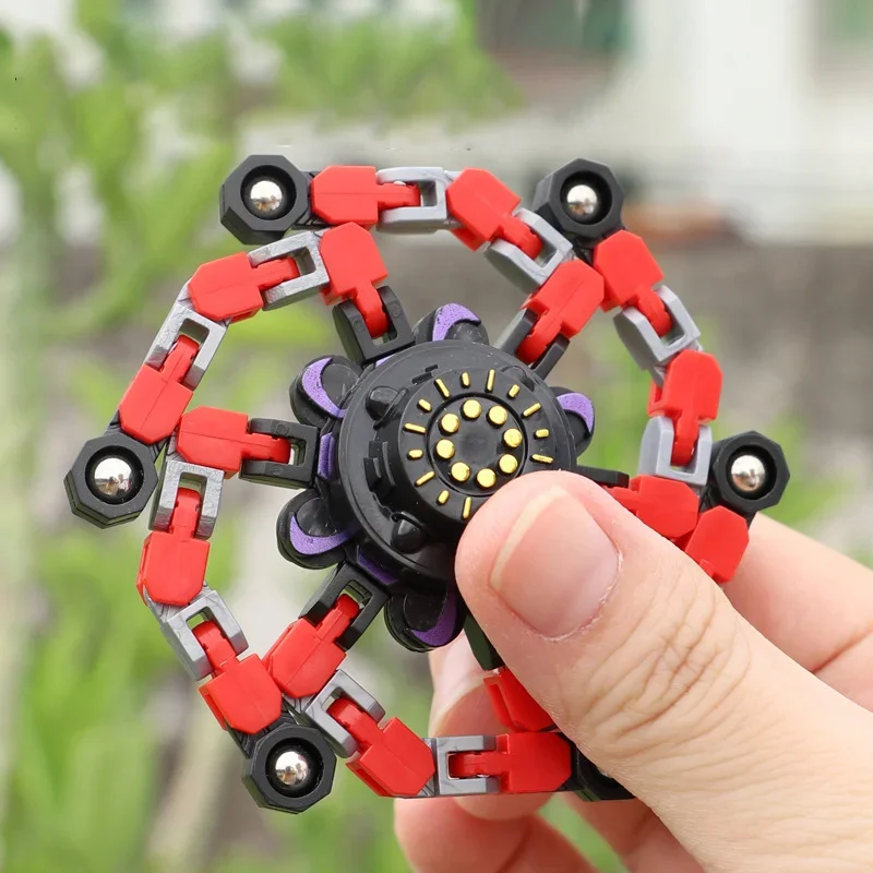 

Mechanical Fingertip Spinner DIY Deformable Stress Relief Toy Transformable Creative Gyro Toy for Kids Fingertip Spin Top