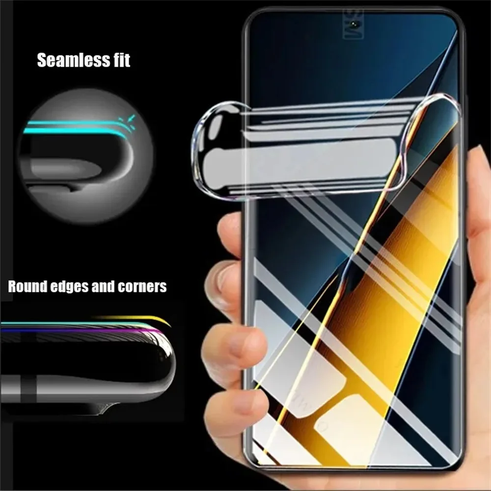 5PCS Hydrogel Film For POCO X6 M6 Pro NFC C65 GT X5 F5 X3 X4 Pro 5G M4 M5 M5S Screen Protector For POCO F3 F4 GT M3 M4 F5 F2 Pro