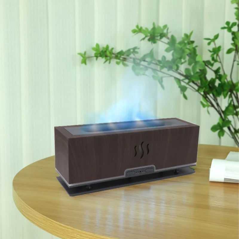 Humidifier Aroma Diffuser LED Light Timing Low Noise Home Decoration 100-240V For Room Office Dark Wood Grain