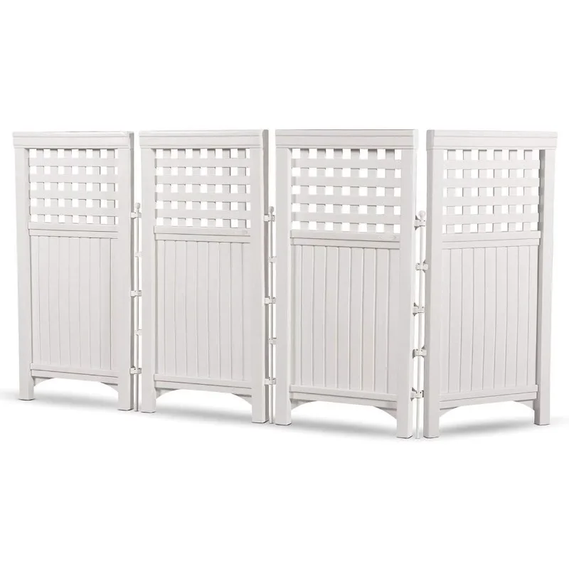 

4 Panel Reversible Outdoor Screen Enclosure, 44" (H) x 23" (W) per, White
