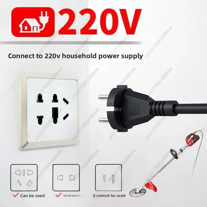 220V Plug-in AC Electric Lawn Mower Small Multifunctional Lawn Mower Rearner Trimmer Lawn Mower