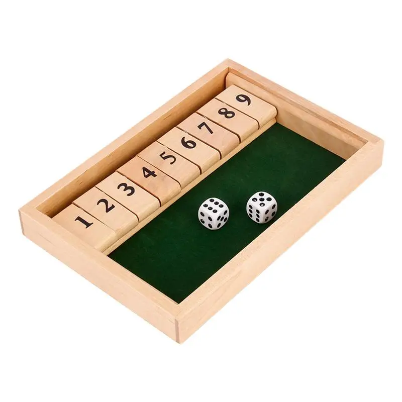 Shut The Box Dice Game Interactive Wooden Shut The Box Strategy Classic Dice Game For Children Travel Party And Family Gathering