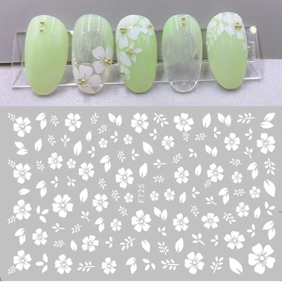 1PCS 3D Cherry Blossom Nail Decals Nail Stickers Flower Star Nail Accessories Nail Supplies DIY Adhesive Stickers