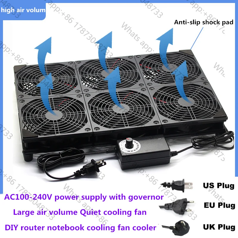 Tool PartsTV Box Router Fan High Air Volume Quiet 120mm 12V with Speed Power Supply Cooling Fan DIY Gaming Laptop Base Cooler