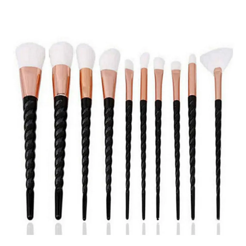 10 Pcs/Set Soft and waxy elastic and smooth with support skin-friendly coat evenly cosmetic brush set for eye makeup