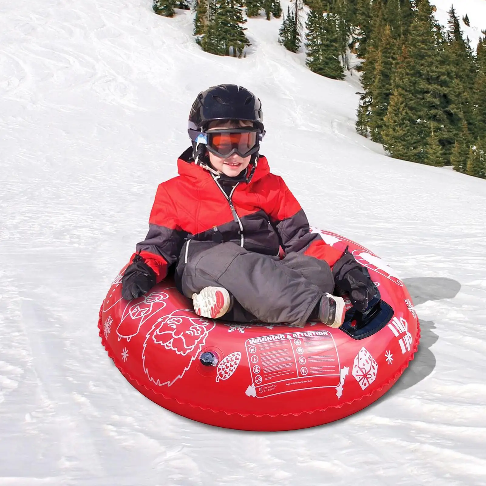 Inflatable Snow Tube Inflatable Winter Sledding Supplies Heavy Duty Sledding Tube For Family Kids Adults Teens Beginners