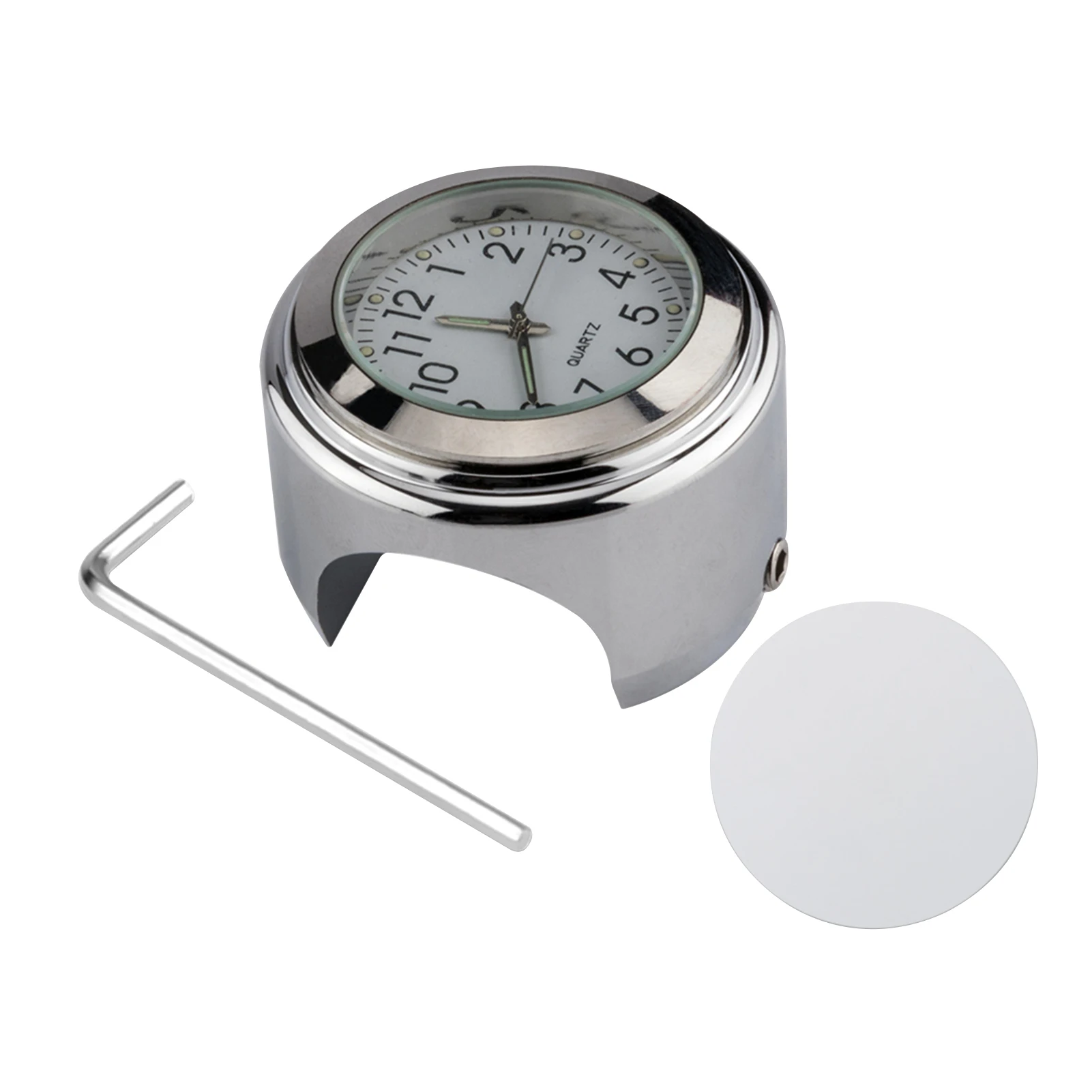 

Universal Motorcycle Handlebar Clock Waterproof Replacement for Motorcycles Bicycles 22mm-25.4mm 7/8''-1'' Handlebars Silver