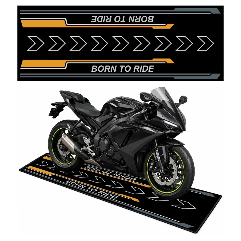 Motorcycle Display Mat Garage Floor Rug Motorbike Parking Carpet Racing Style Long Runner for Workshop Hallway Home Decor