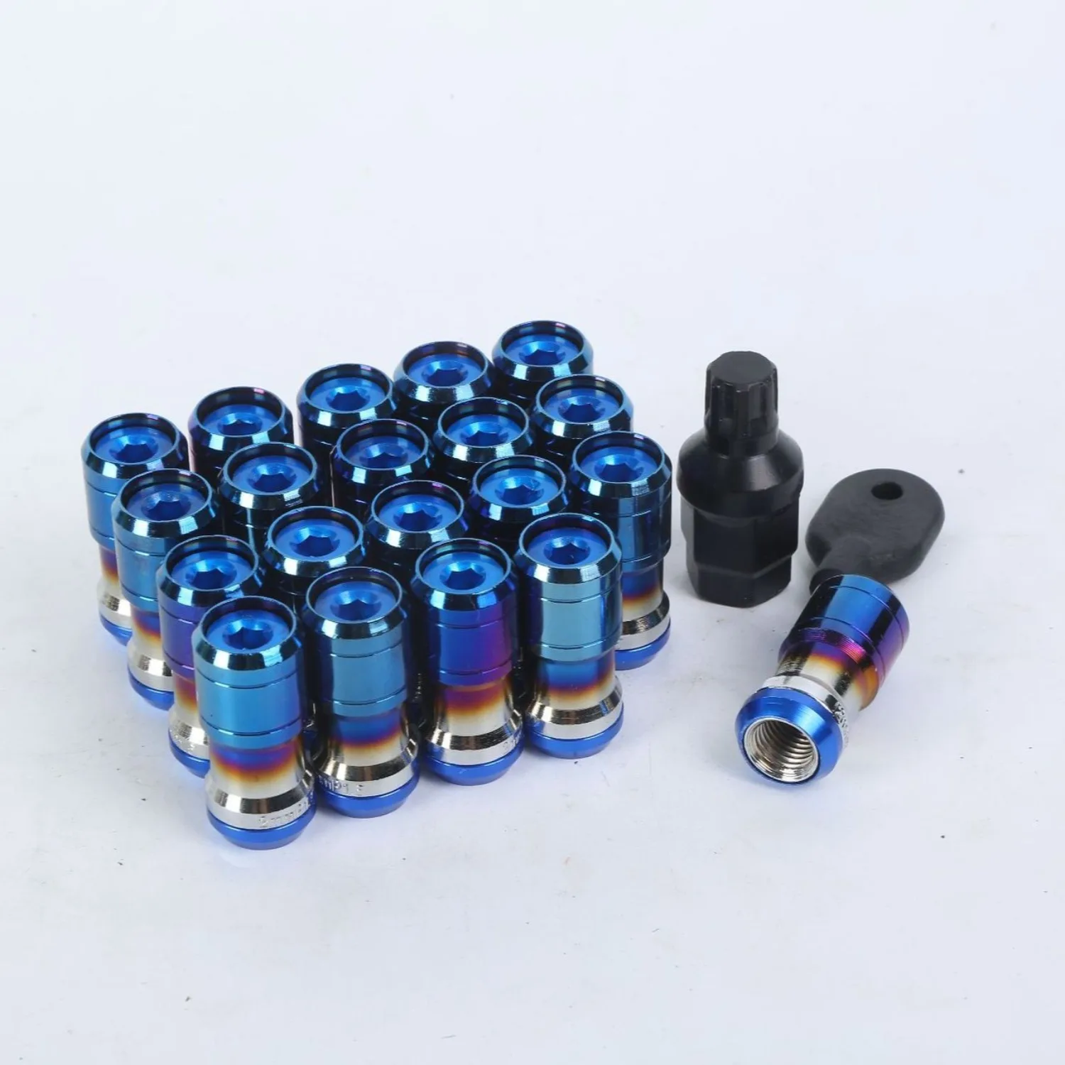 

Volk Racing Concealed Heptagon Formula Steel Wheels Lock Lug Nuts Acorn Rim Close End M12x1.25 Burning Blue 20Pcs/set