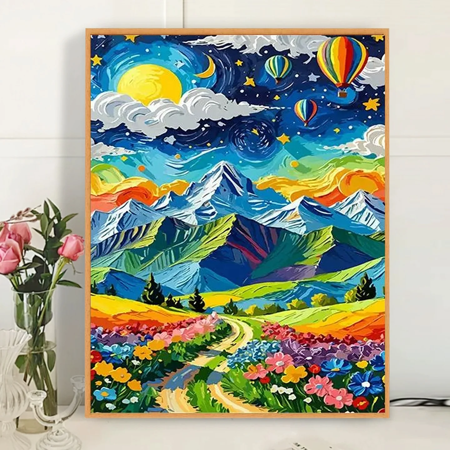 

Романтическая алмазная вышивка «Горная долина»: DIY-набор для создания пейзажа с воздушным шаром, декоративная вышивка крестом для гостиной