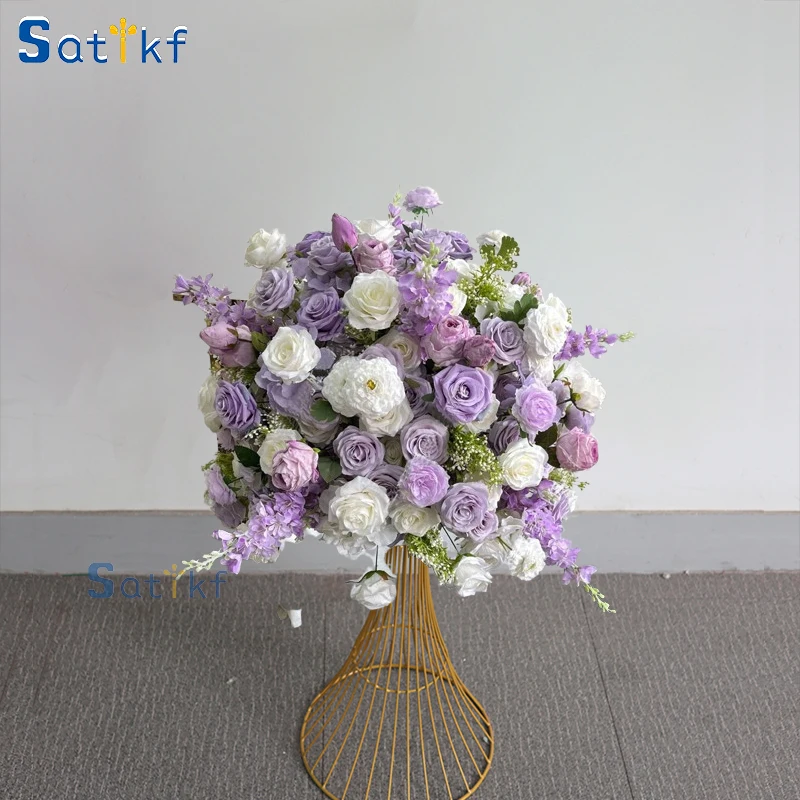 Rosa púrpura de lujo de 2m/1m, fila de flores artificiales, centro de mesa de boda, telón de fondo de flores, arcos de pared, decoración Floral para fiesta y escenario