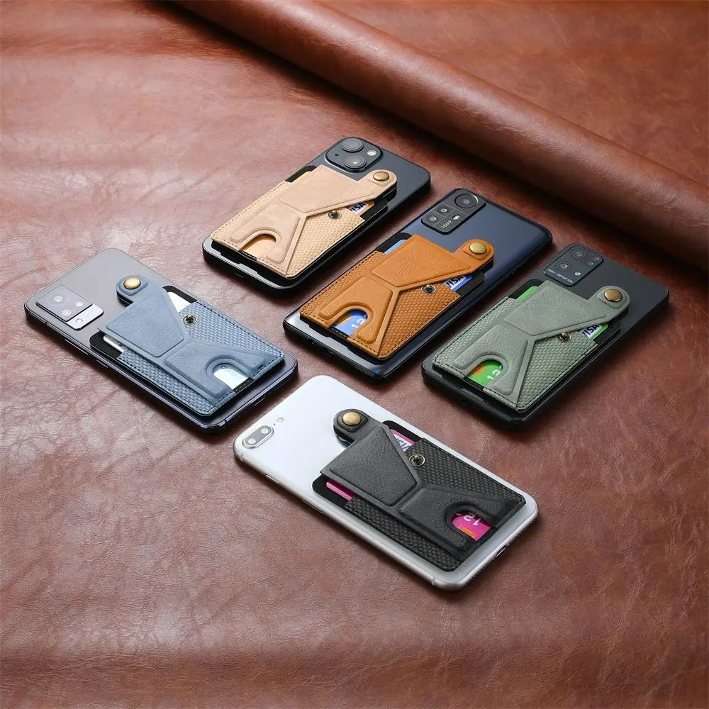 Universal Mobile Phone Card Bag Portable Multifunctional Card Clip Protective Sleeve Bracket Adhesive Creative Wallet