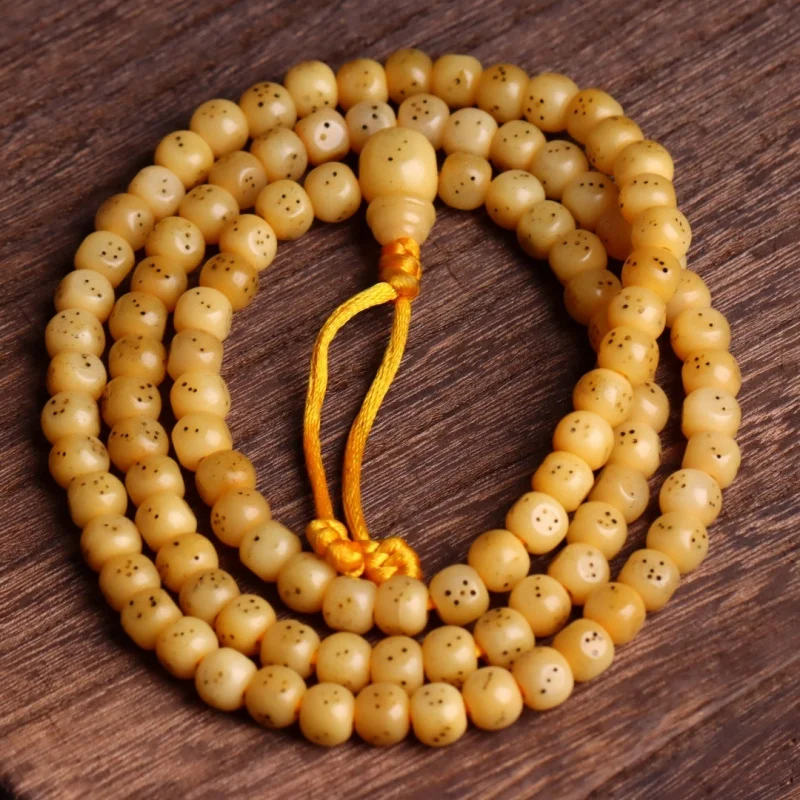 Natural color cow bone dice 108 polished beads bracelets,, pendants, and accessories