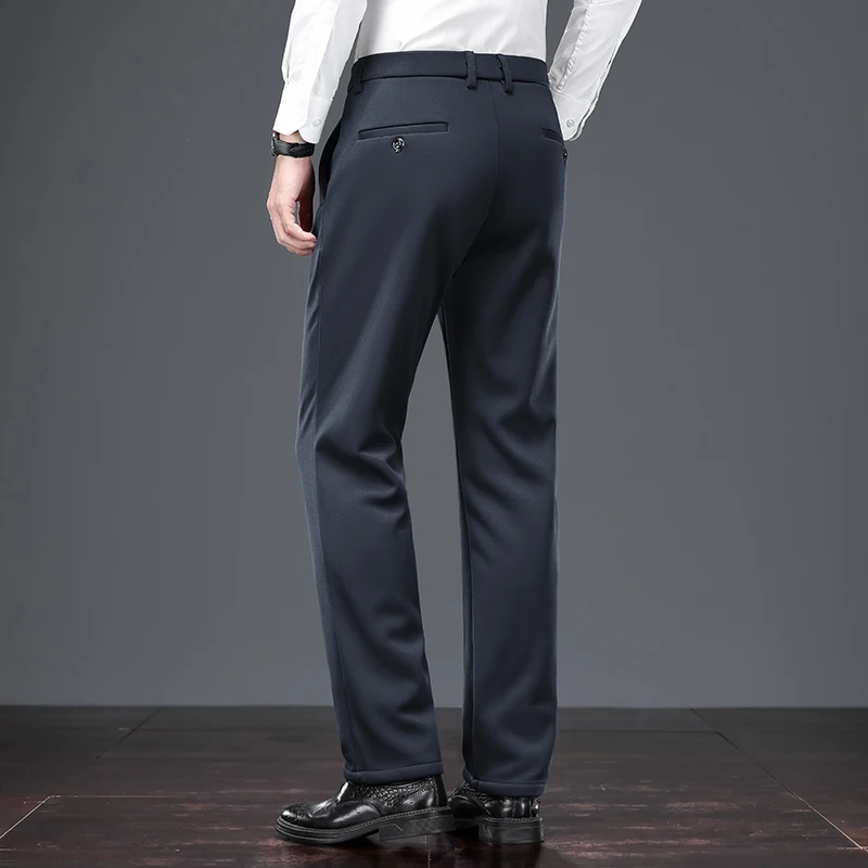 Vielseitige, kältebeständige Herrenhose mit dickem Plüschfutter, Stretch-Gürtelkompatibilität, für verschiedene Anlässe geeignet, lange Hose. – Detail 23