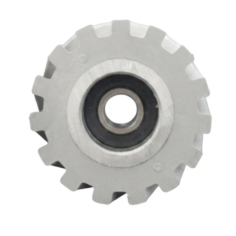 48x25x8mm Rubber Press Wheel Gear Pressure Roller With Bearing For For Edge Banding Machine Woodworking Machinery Parts Gray