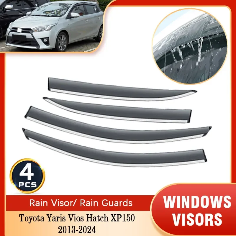 For Toyota Yaris Yios Hatch XP150 2013~2024 Rain Sunshade Window Visor Windshield Deflectors Protective Cover Auto Ventilation