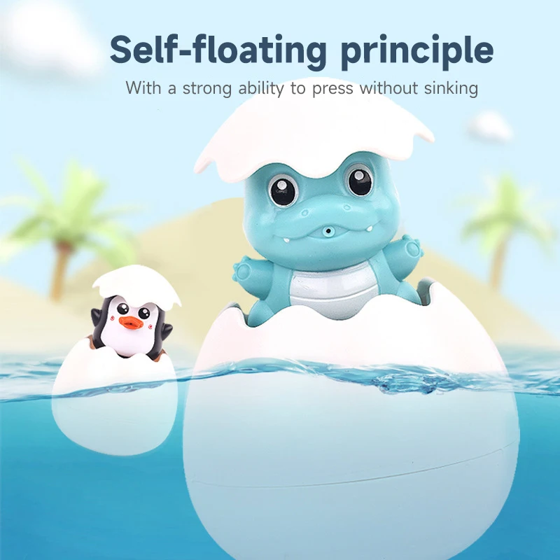 Summer Bath Toy For Babies Cute Cartoon Animal Egg Toys Water Spraying Fun Swimming Pool Toys Baby Shower Happy Paddle Toys Gift