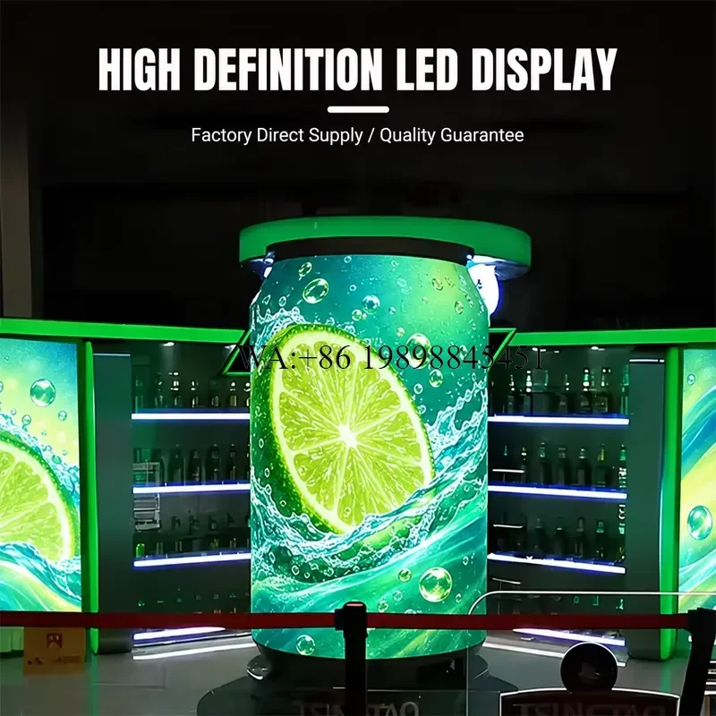 WMWMNU Custom Low Power Consumption Energy Saving Creative Advertising Screen Lightweight Structure P1.86 Indoor Can Shaped