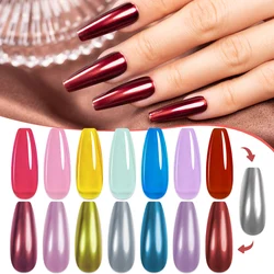 Super Shine Silver Metal Painting Gel With Colorful Glaze Mirror Chrome Effect Gel Nail Polish Semi-Permanent Nail Art Varnish