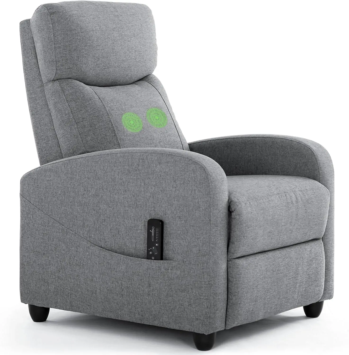 Chair with Massage and Lumbar Support, Small Fabric Home Theater Seating, Adjustable Modern Reclining Chair for Adults in Living