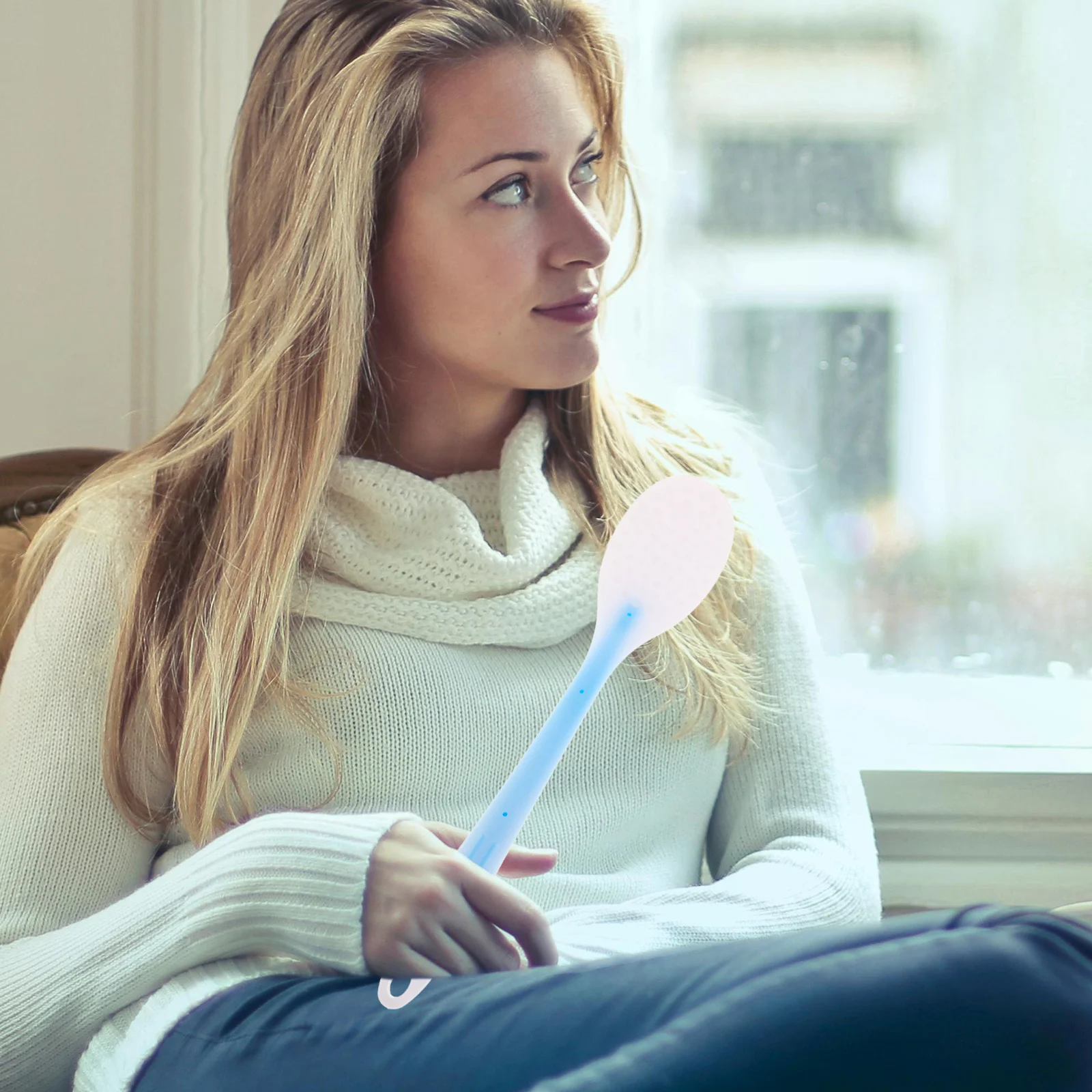 

2Pcs Back Massage Rod Acupoint Massager Silicone Patting Tool Handheld Muscle Massage Stick for Cyclists Weightlifters