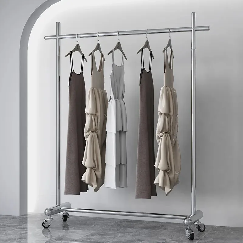 Stainless Steel Clothes Hanger Stand Multifunctional Eco-Friendly Durable Rustproof For Closet Retail Shop Home Decor Display