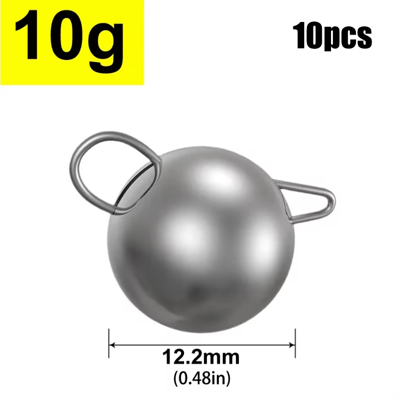 Mrlurion Angelzubehör, 10 Stück, 2 g, 4 g, 6 g, 8 g, 10 g, 12 g, 14 g, 16 g, Jigging-Blei-Sinker zum Tiefwasser-Köderangeln, rundes Anhänger-Sink