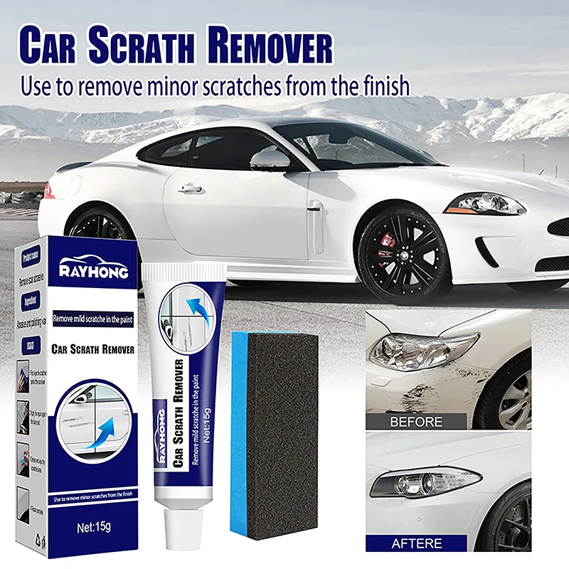 

2pcs/set Car Scratch Remover Car Polishing Paste With Sponge Car Body Paint Care Kit Auto Polishes Care Set Repair Tool