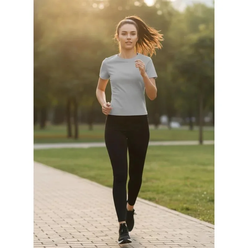 

Women's Solid Color Crop T Shirt Slim Fit Short Sleeve Crew Neck Basic Tee Summer Casual Minimalist Top Streetwear Going Out Y2K