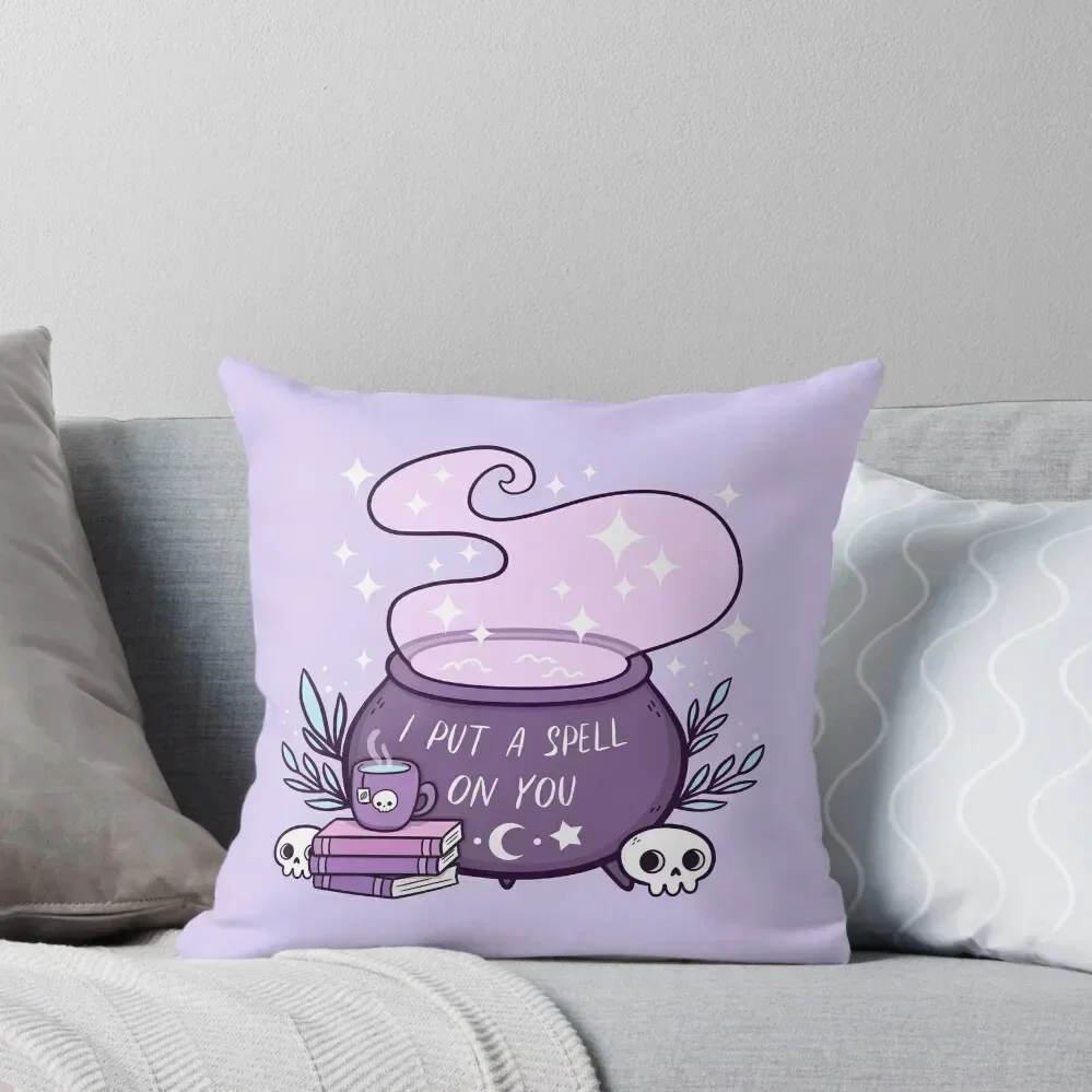 Witch Cauldron // Purple Nikury Throw Pillow ornamental pillows for living room Decorative Sofa Cushions pillow