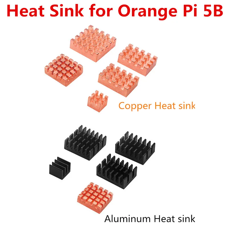 

Orange Pi 5B Copper Heat Sink Passive Cooling Heatsinks Aluminum Alloy / Copper Radiator Cooler Kit for Orange Pi 5B