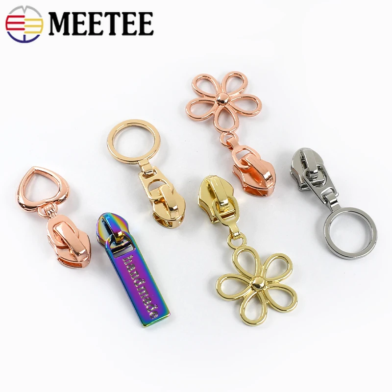 Meetee-ナイロンジッパープーラー、スライダークロージャー、衣類バッグを縫うためのジッパーヘッド、ジッパー修理キット、DIYアクセサリー、5、10、20個