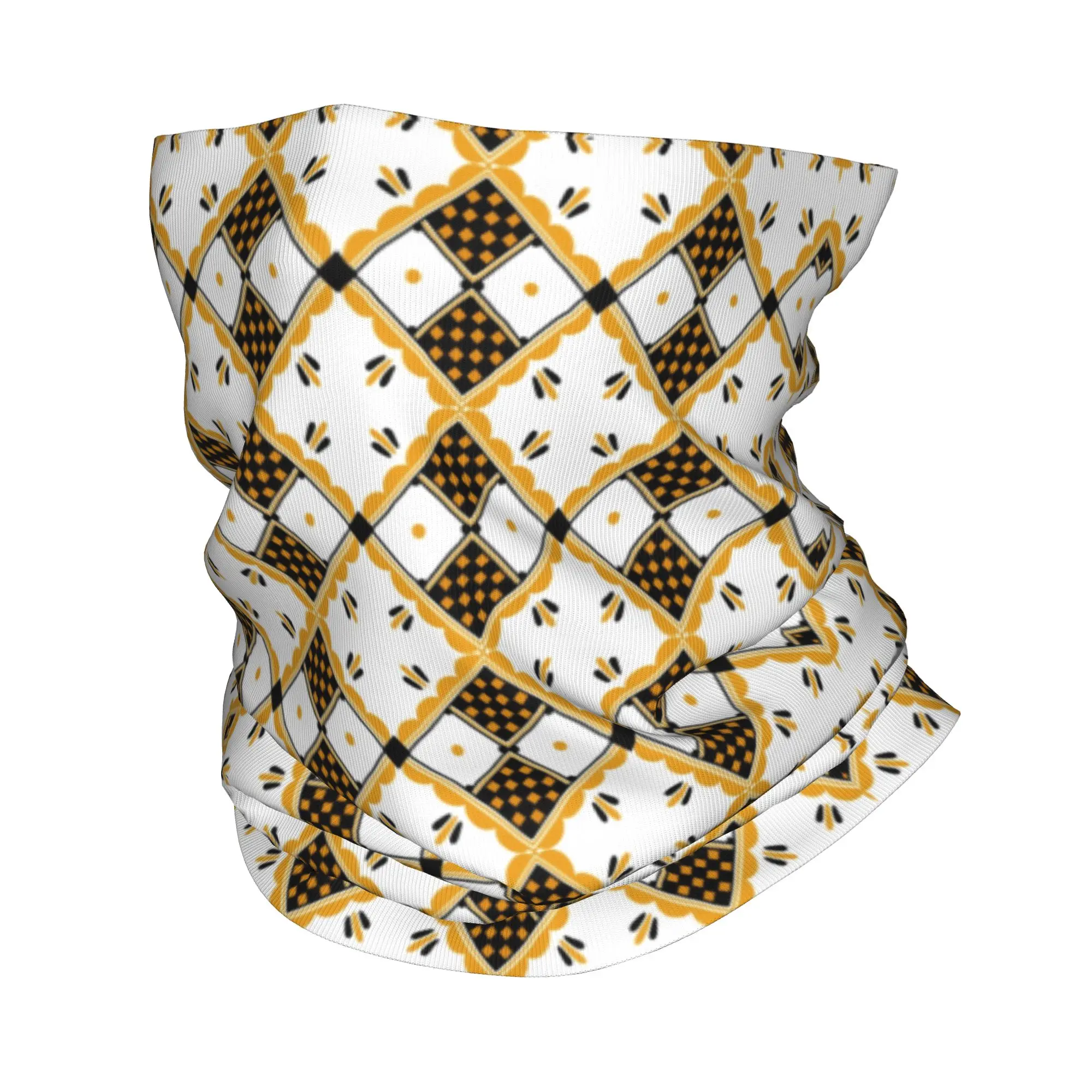 

Custom Kabyle Pattern Bandana Winter Neck Warmer Women Windproof Wrap Face Scarf for Ski Geometry Geometric Gaiter Headband