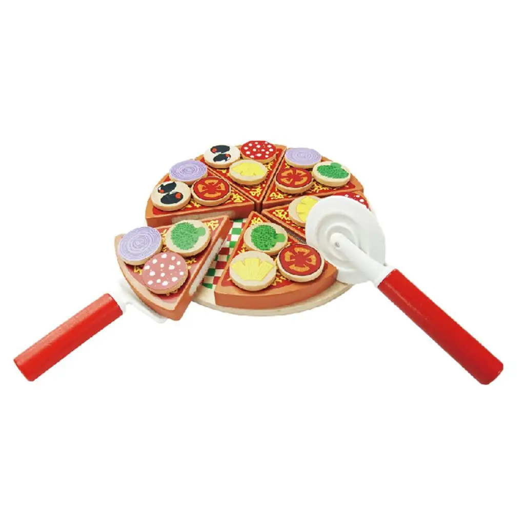 Kids Pretend Play Simulation Wooden Sticky Kitchen Cutting Baby Role Playing Game Toy