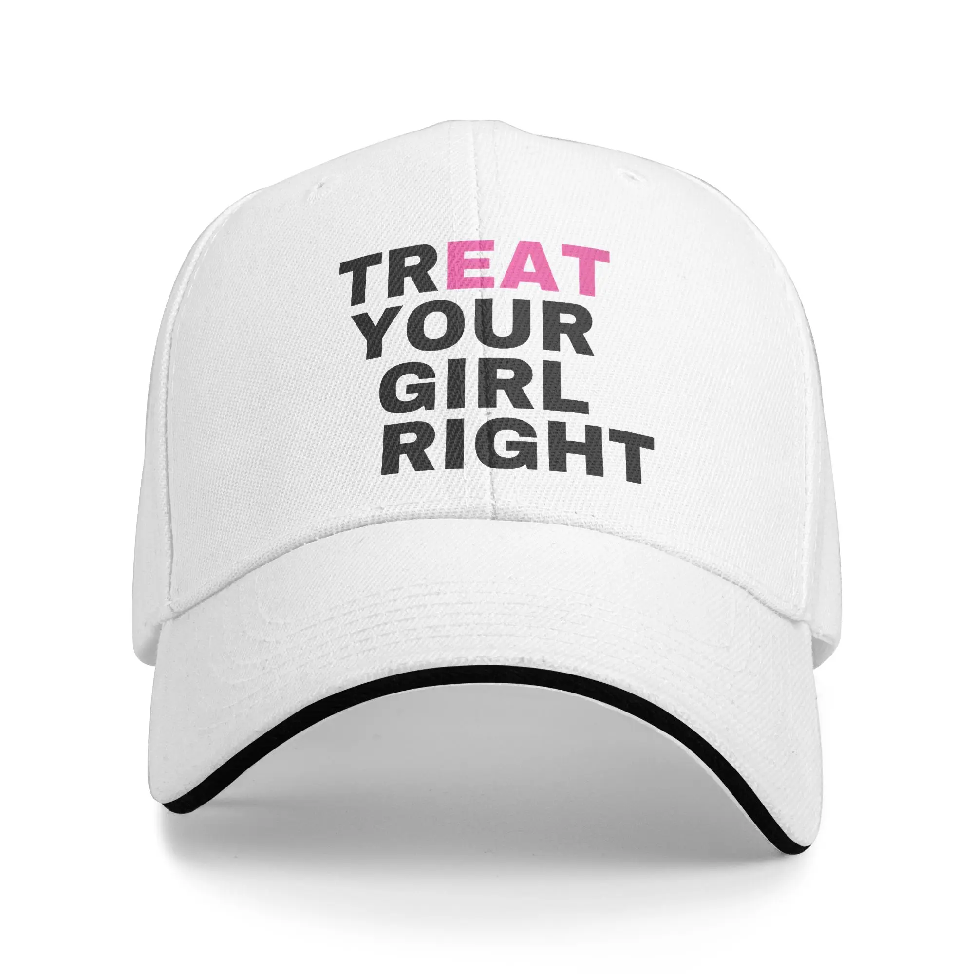 Funny Treat Eat Your Girl Right  Sandwich Hat Unisex ,Hip-Hop,Baseball Caps Joke Hat Adjustable Polyester Racing Cap Summer Hat