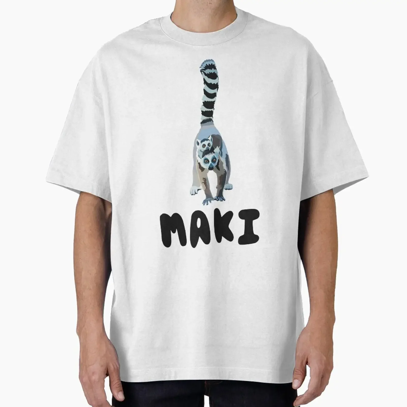 Maki Ring Tailed Lemur Mother Baby T Shirt Madagascar Primate Wildlife Art Casual for Animal Enthusiasts vintage Washed