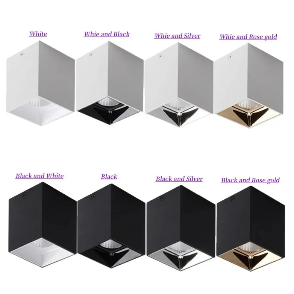 Square LED Downlights Anti-glare Ceiling light COB Spotlight 5W10W14W20W30W 1-5 head Grid line lights 85-265V Interior lighting