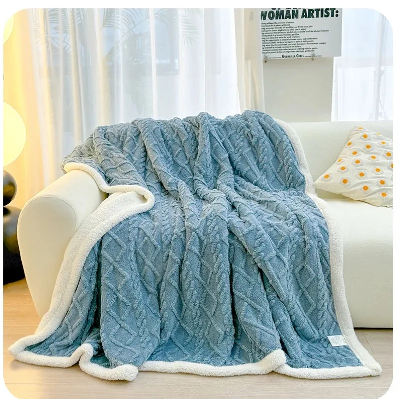 

Thickened Coral Velvet Flannel Lamb Wool Blanket Nap Sofa Cover Blanket Office Shawl Air Conditioning Small Blanket