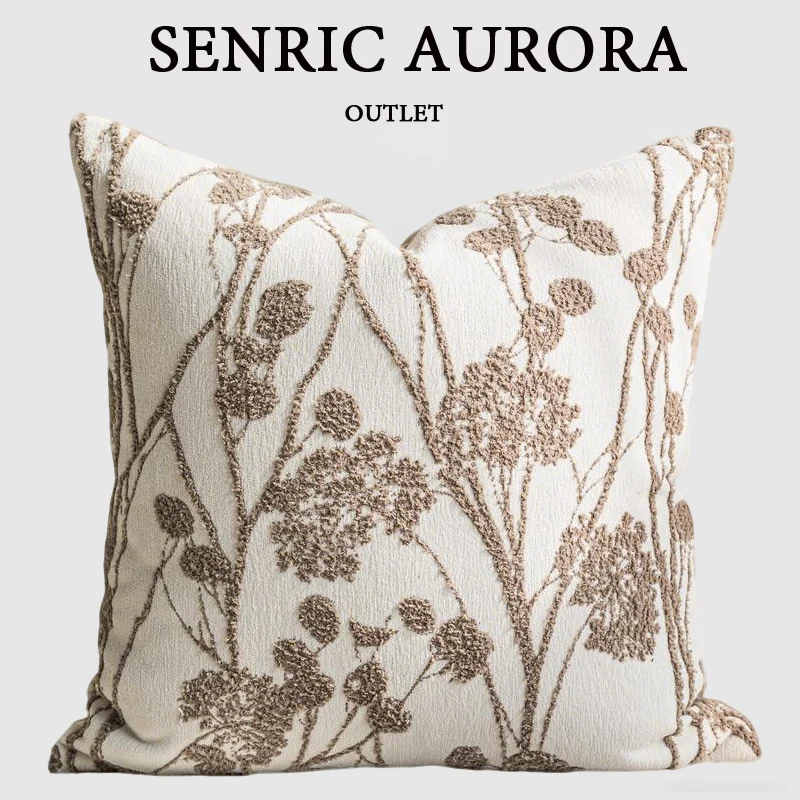 Luxury Cushion Cover 45x45cm Milk Coffee Colored Dandelion Pillow Case For Home Hotel Bed Living Room Sofa