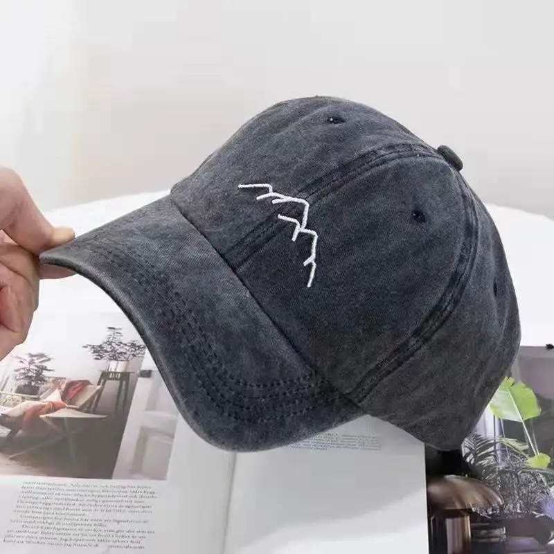 Unisex Washed Cotton Cap Mountain Embroidery Vintage Baseball Cap Men Women Adjustable Casual Outdoor Streetwear Sports Hat - 6