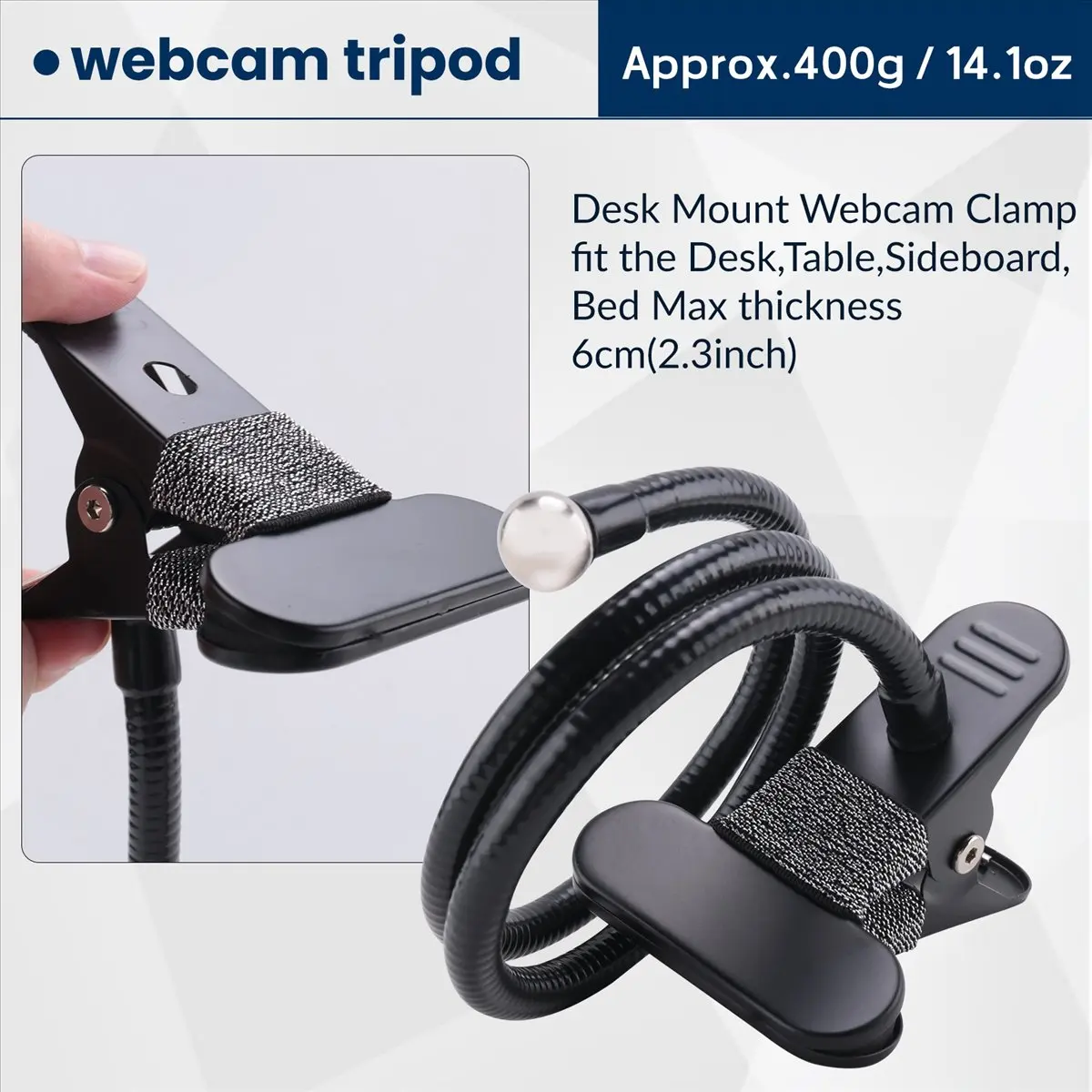BAAE Webcam Stand 25 Inch Flexible Desk Mount Clamp Gooseneck Stand for Logitech Webcam C930E,C930,C920, C922X,C922, C925E