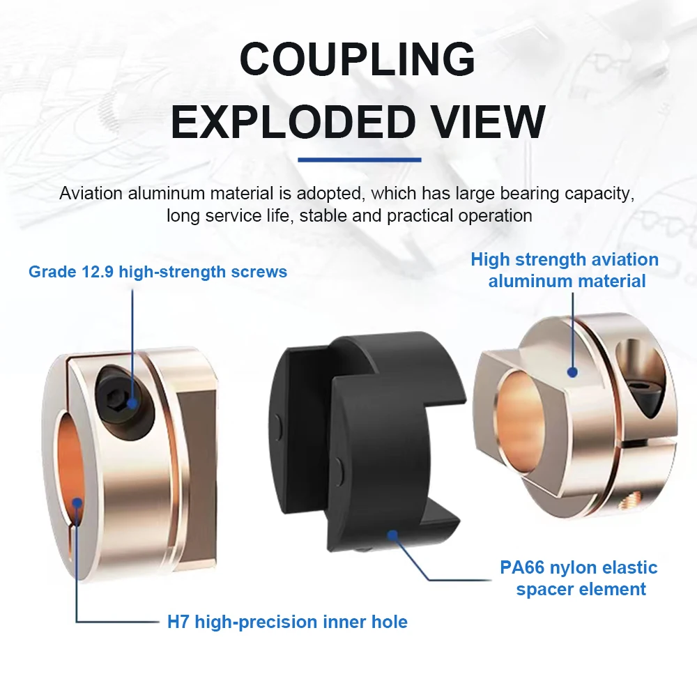 LZ D32L45 D32L33 Oldham Coupling Flexible Aluminum Alloy Shaft Coupler 8mm to 16mm for Servo Motors