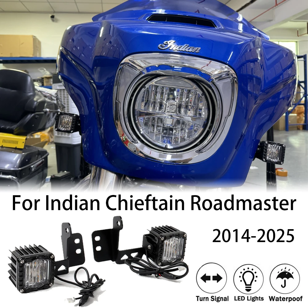 

High Brightness Waterproof Shark Demon LED Turn Signal Lights For Indian Chieftain 2014-2025 Motorcycle Energy Saving