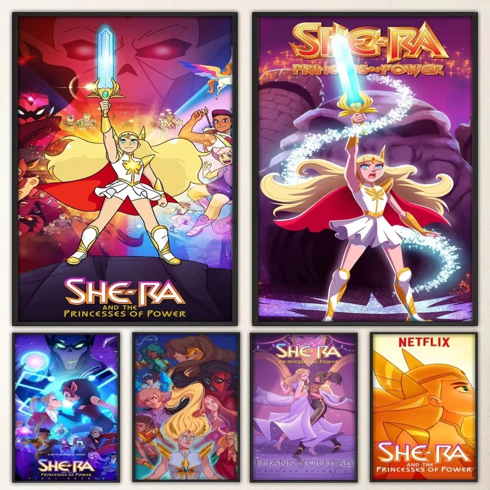 She Ra and The Princesses of Power Poster Fancy Poster Wall Sticker for Living Room Bar Vintage Decorative Canvas Painting