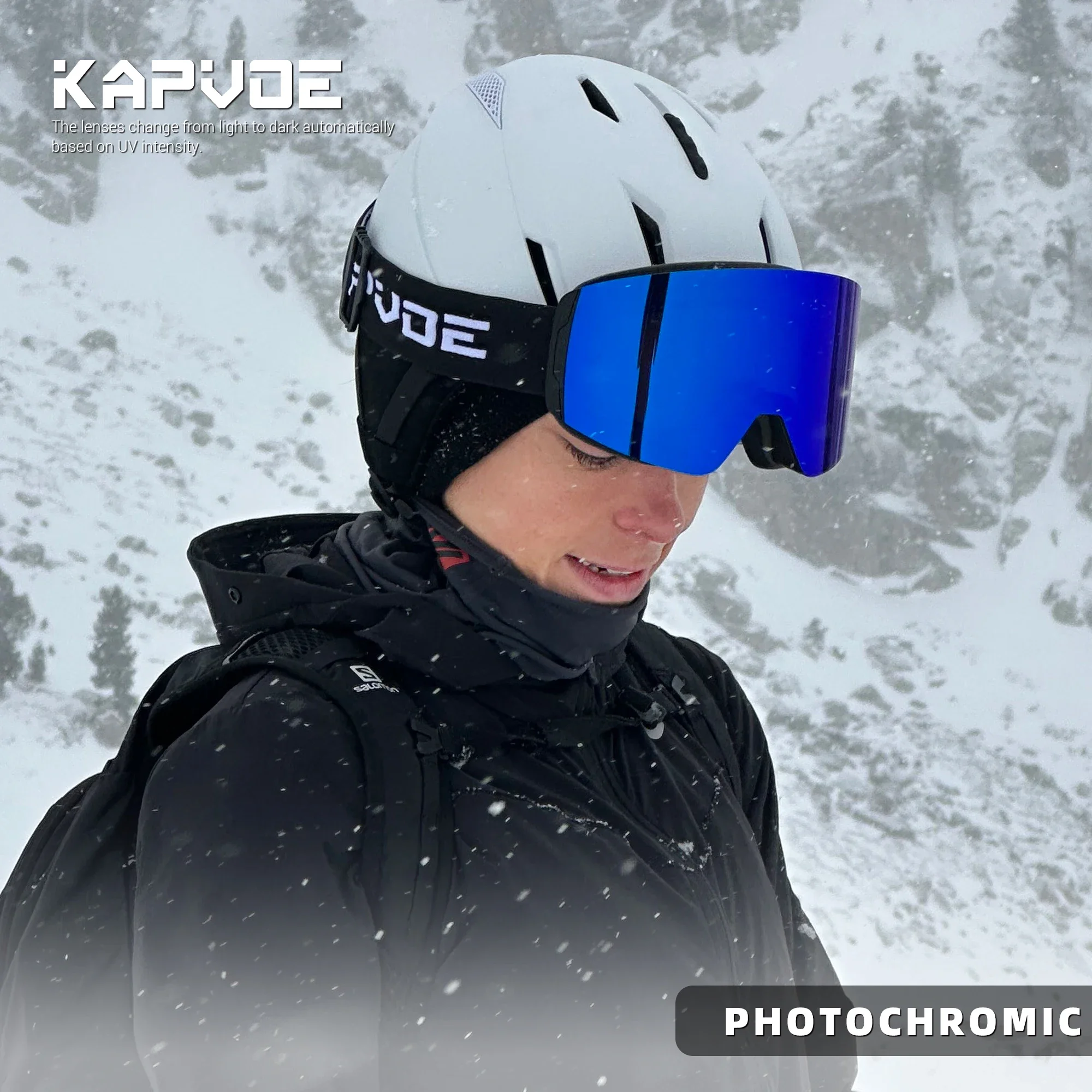 KAPVOE الشتاء الساخن نظارات التزلج اللونية مزدوجة المغناطيس امتصاص طبقات UV400 مكافحة الضباب طلاء الرجال النساء على الجليد التزلج