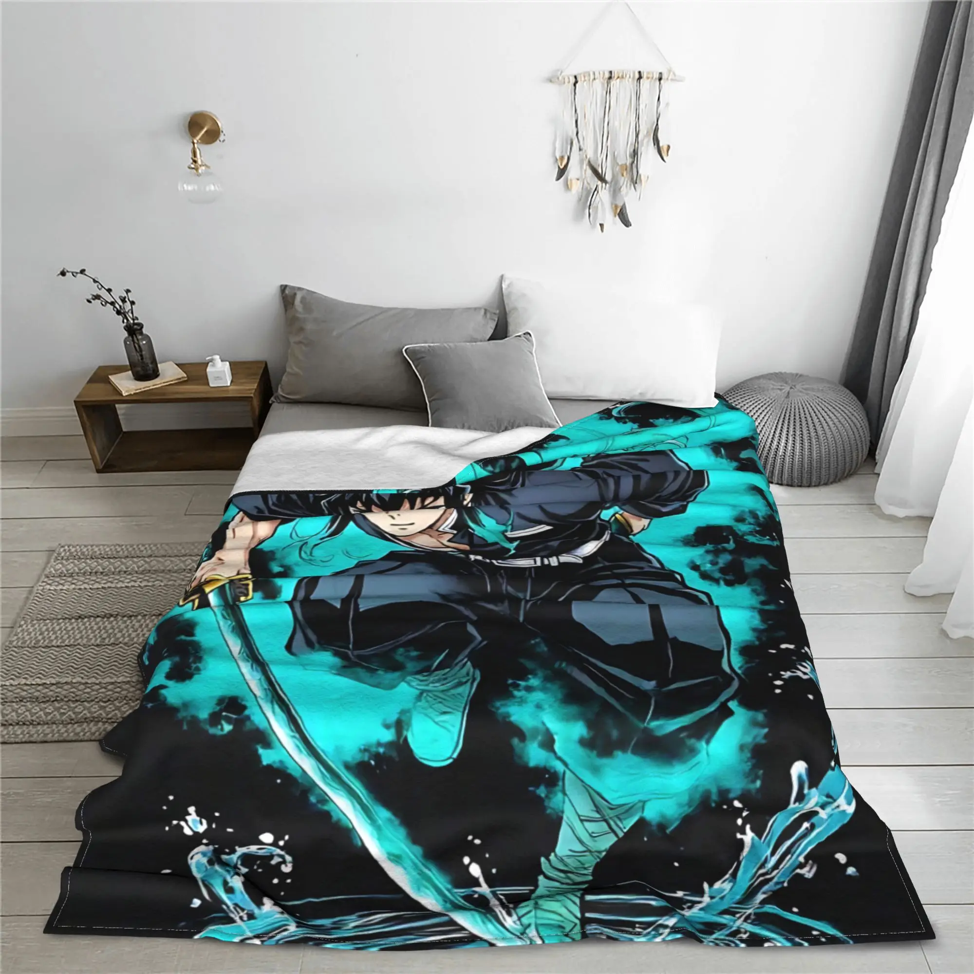 1PC Demon Slayers  Winter Blankets for Adults Bedding Home Interior Sofa Knee