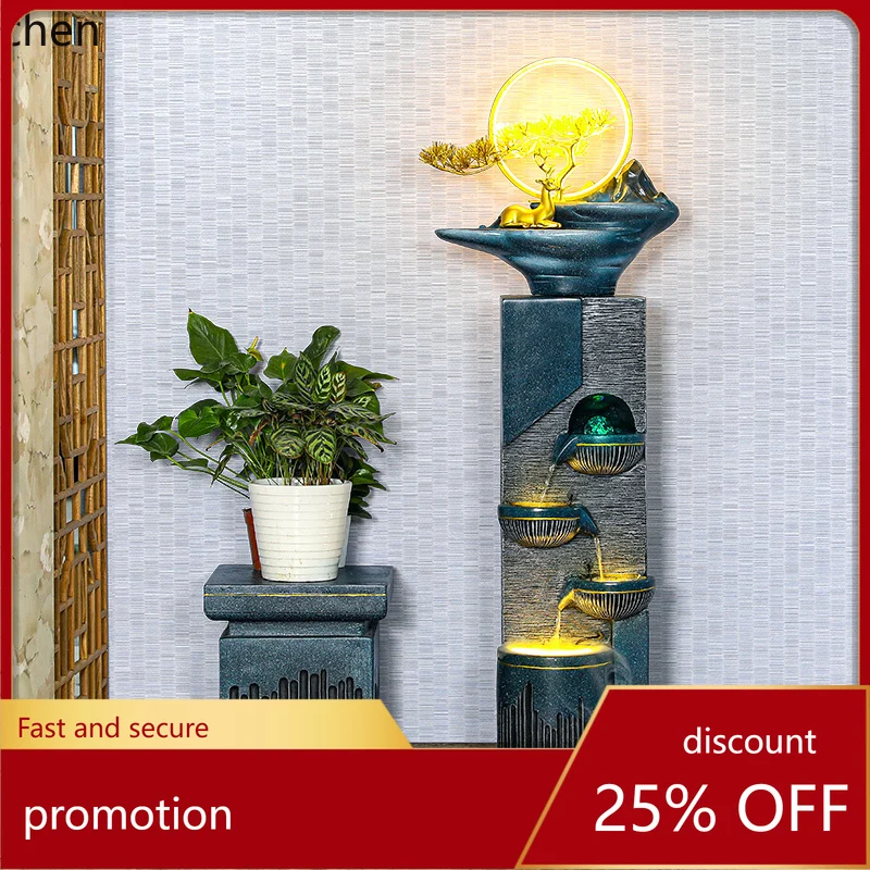 

HXL Ornamental Fountain Indoor Floor Light Luxury Circulating Water Rockery Humidifier Landscape Decoration