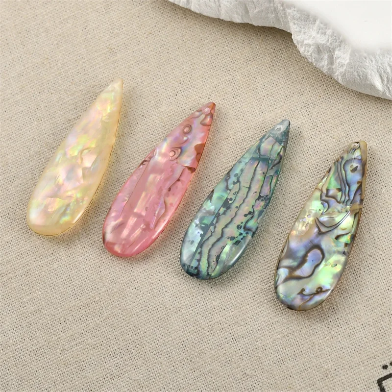 

2025New 10pcs/lot color shells core decoration resin Epoxy effect geometry Water drop shape beads diy jewelry pendant accessory
