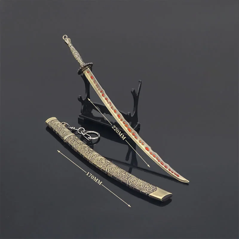 ดาบยุคกลาง 22 ซม./8.66in การฝึกอบรม Katana ของเล่นกีฬาเกมอุปกรณ์ต่อพ่วงคอสเพลย์อาวุธรุ่นเด็กสะสมโต๊ะเครื่องประดับ